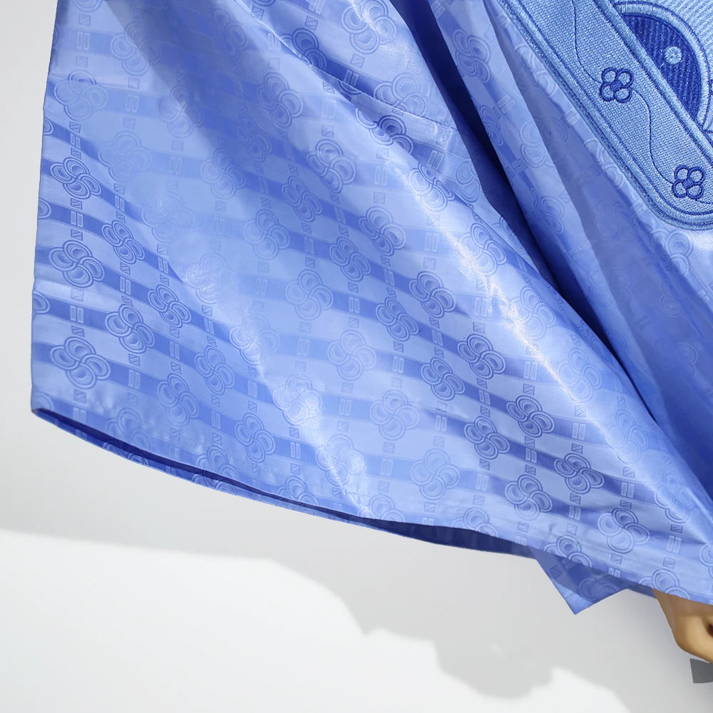 H&D South African Traditional Wear Formal Attire Bazin Riche Dashiki Outfits Shirt Pants Robe Suit No Cap African Men Agbada