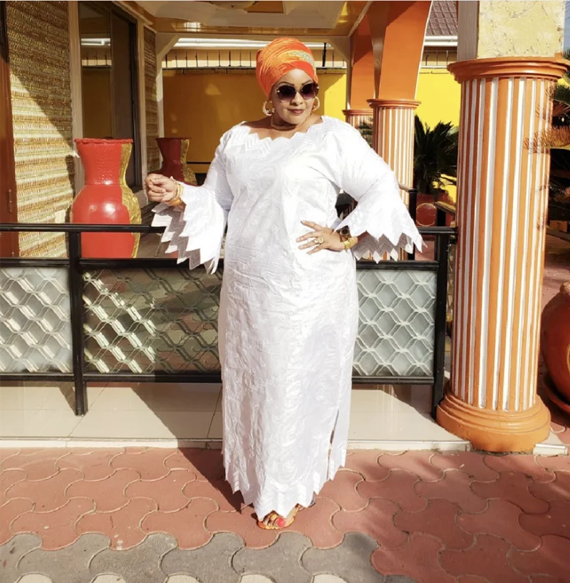 African Dresses For Woman New Fashion African Bazin Riche Embroidery Design Dress