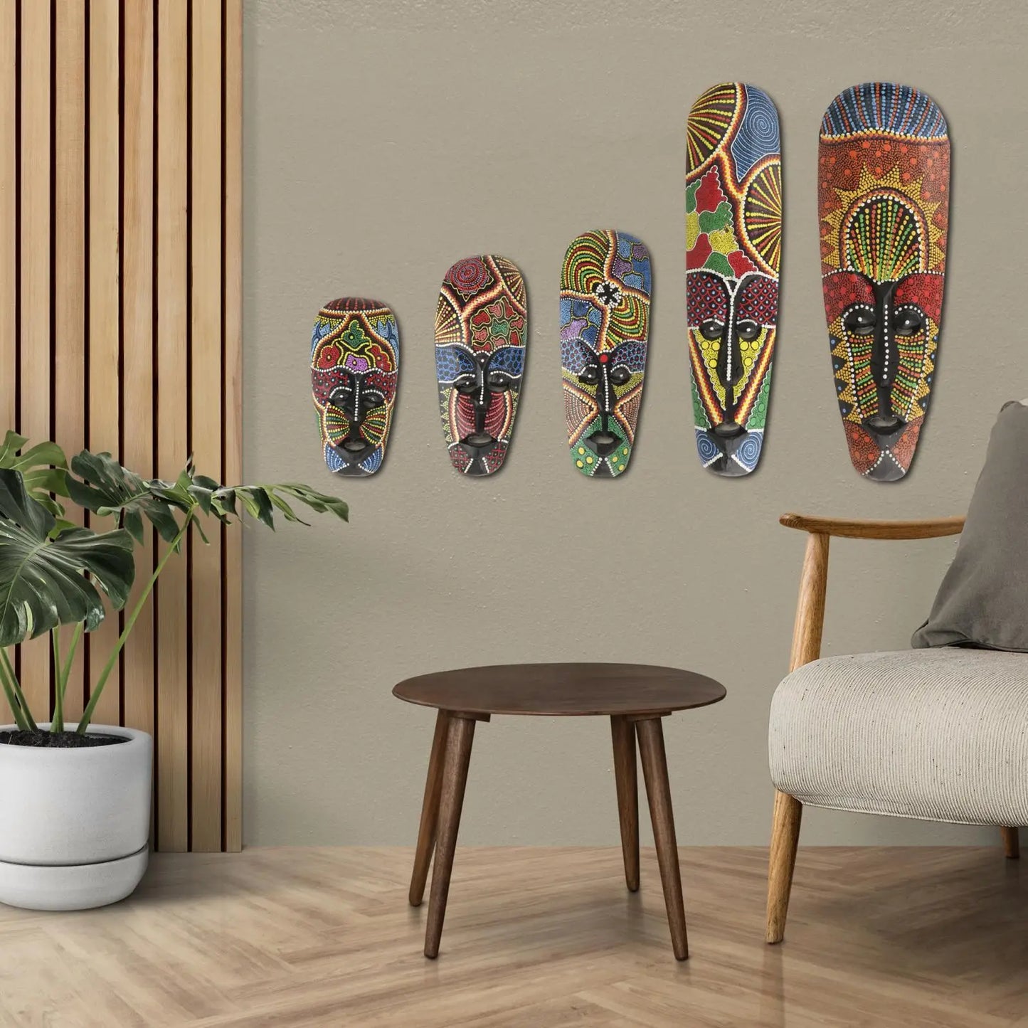 African Mask Wall Hanging decor African style walls Hanging Wooden African Mask