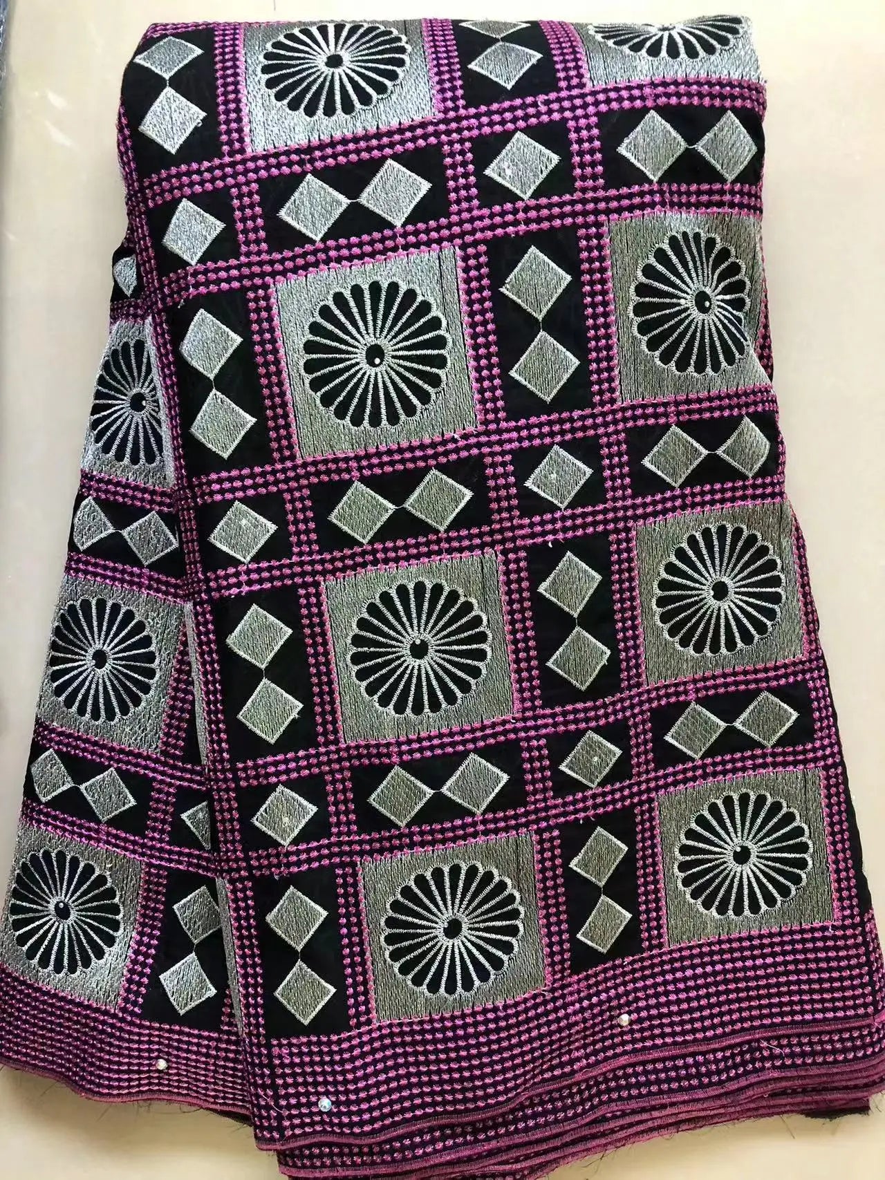 Latest African Cotton Dry Lace Fabric With Stones 2024 High Quality Swiss Voile Lace For African Sewing Wedding Party Dresses