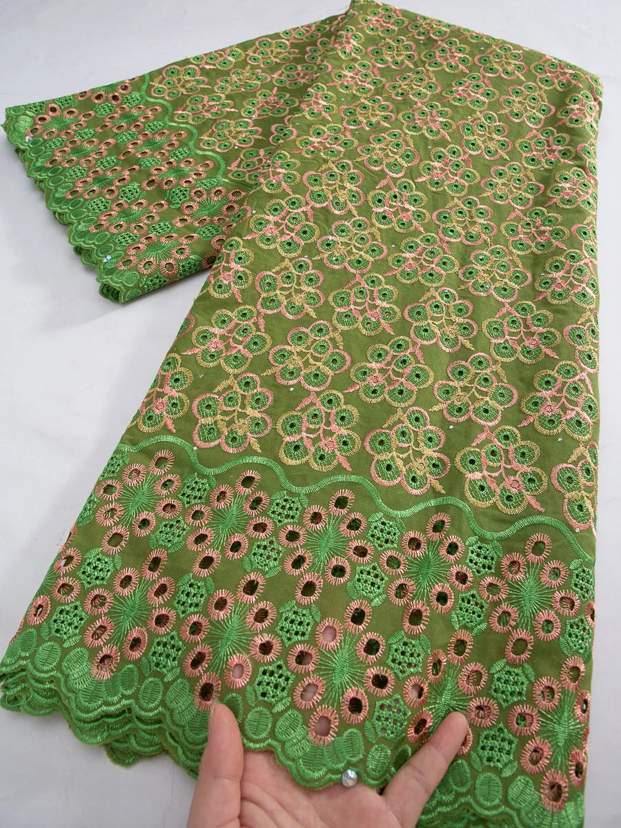 Swiss Voile Lace Fabric 2025 High Quality African Nigerian Embroidery Cotton Lace Fabric For Sewing Women Party DIY Dresses 4369