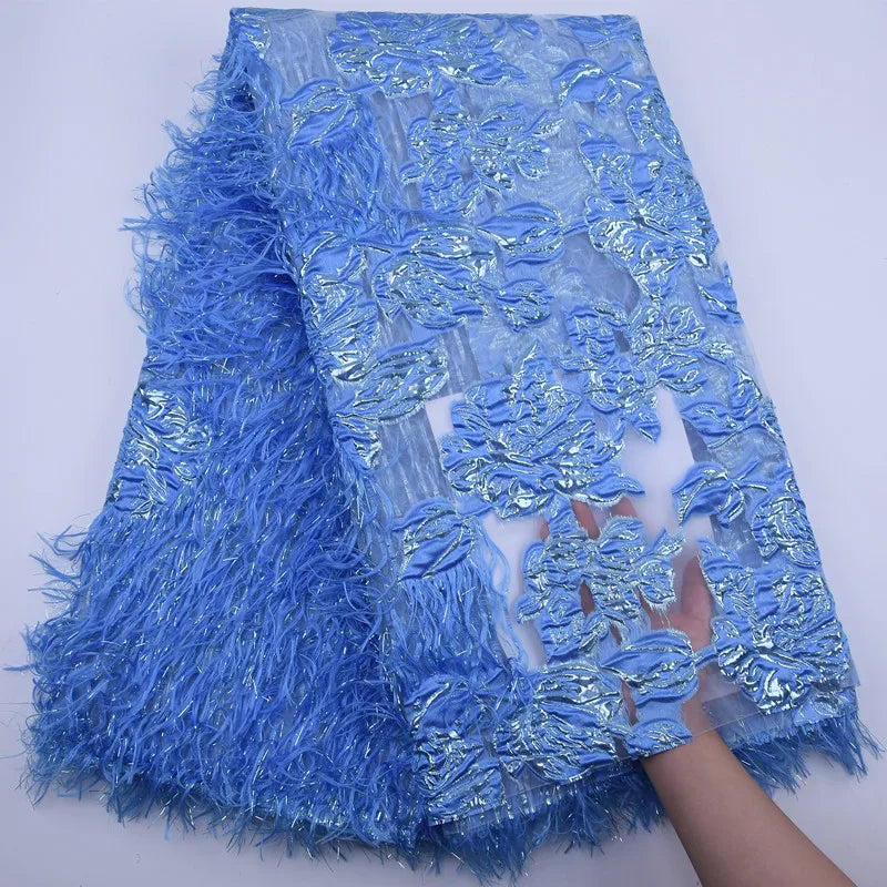 African Jacquard Lace Fabric French Net Embroidery Lace 2025 High Quality Nigeria Brocade Fabric For Women Wedding Dresses