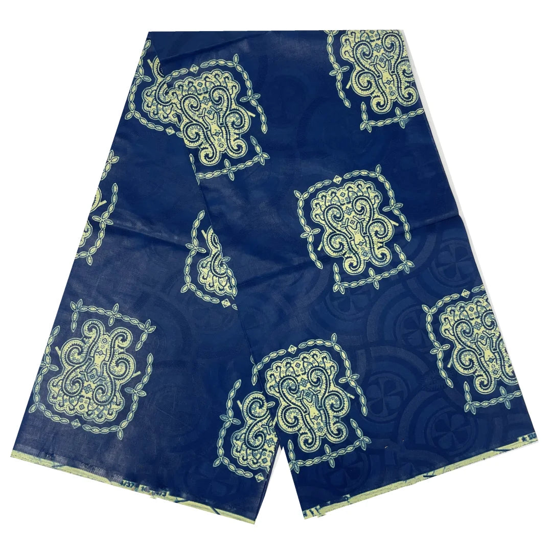 Latest Design African Jacquard Wax Print Fabric 6yards 100% Cotton Nigeria Wax Tissu Material for Dress Sew DIY TN1126-1