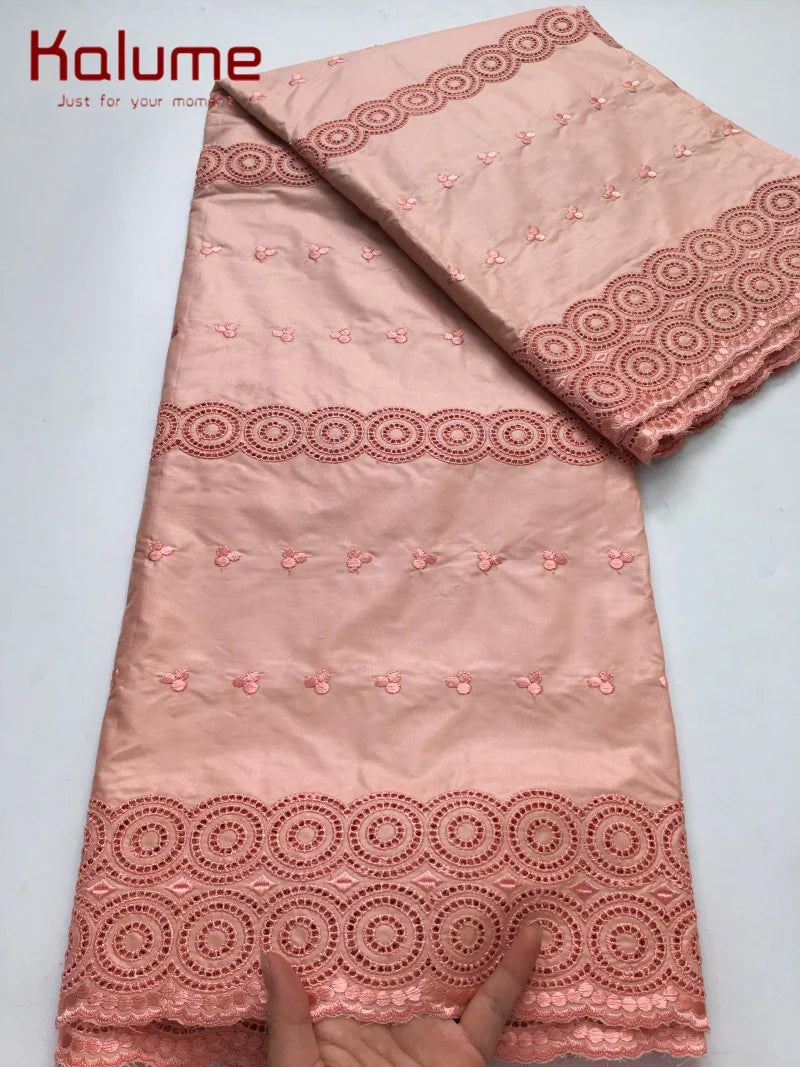 Luxury African Fabric Austria Cotton Polished Lace High Quality Atiku Fabric 5Yards For Men Traditional Robe Suit Material F4255