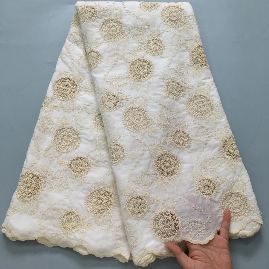 Blush Pink Swiss Voile Lace Fabric | Delicate White Rosette Bouquets & Filigree Tendrils | Petal-Hem Luxury Couture S4371