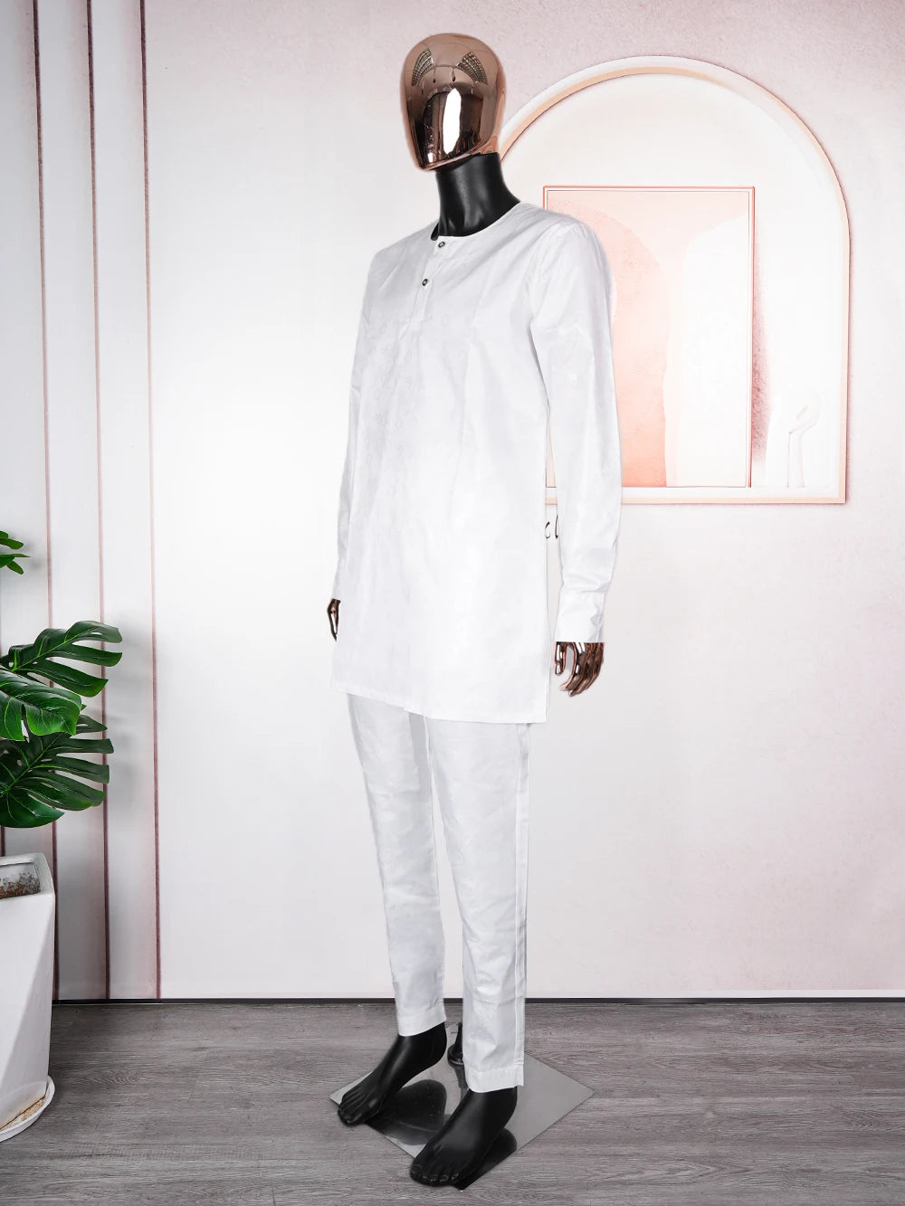 H&D South African Traditional Wear Formal Attire Bazin Riche Dashiki Outfits Shirt Pants Robe Suit African Men Agbada Ramadan