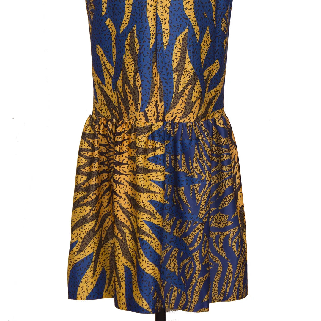 African Women's Clothing Bodycon Hollow Out Printed Dress Fishtail Suspenders Maxi Skirt Banquet Party Dress Slim Fit Hollow Out