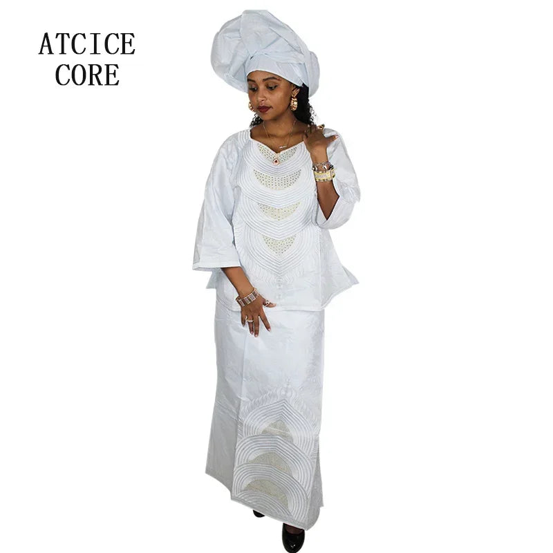 African Dresses For Women Dashiki Dresses Bazin Riche Traditional African Clothing Long Sleeve For Ladies