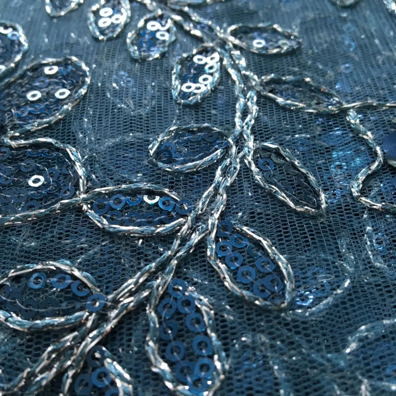 African Green Sequins Mesh Woman Lace Fabric High Quality 2025 Nigerian French Net Lace for Sewing Wedding Dresses 3735