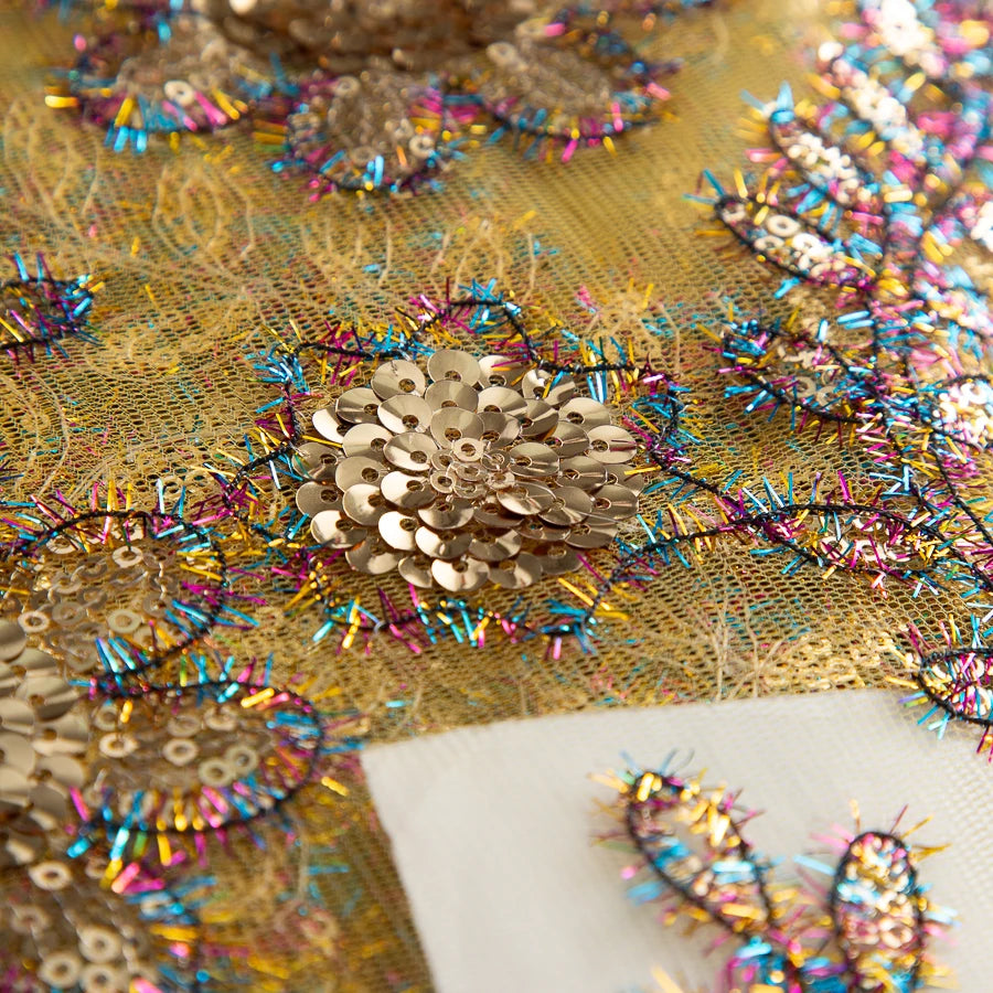 African Green Sequins Mesh Woman Lace Fabric High Quality 2025 Nigerian French Net Lace for Sewing Wedding Dresses 3735