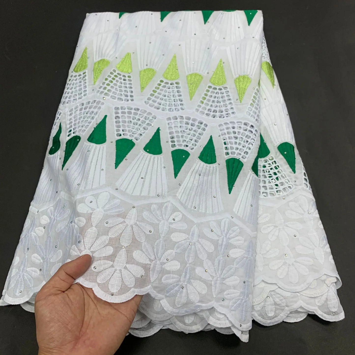 High Quality African Lace Fabric, Embroidery Tulle Cotton, French Wedding Party Dress, Guipure Sequins, 2.5Yards, Latest 2025