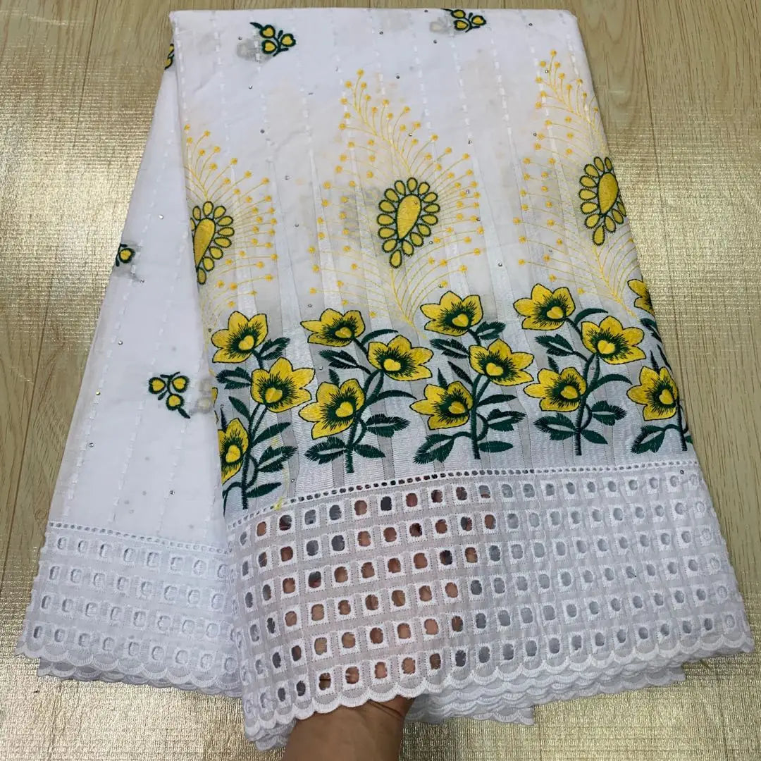 High Quality African Lace Fabric, Embroidery Tulle Cotton, French Wedding Party Dress, Guipure Sequins, 2.5Yards, Latest 2025