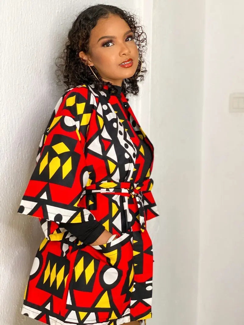 African Dresses For Women Fashion Kimono Cardigan Coat Traditional Floral Print Rich Bazin Vestidos Dashiki Party African Skirts