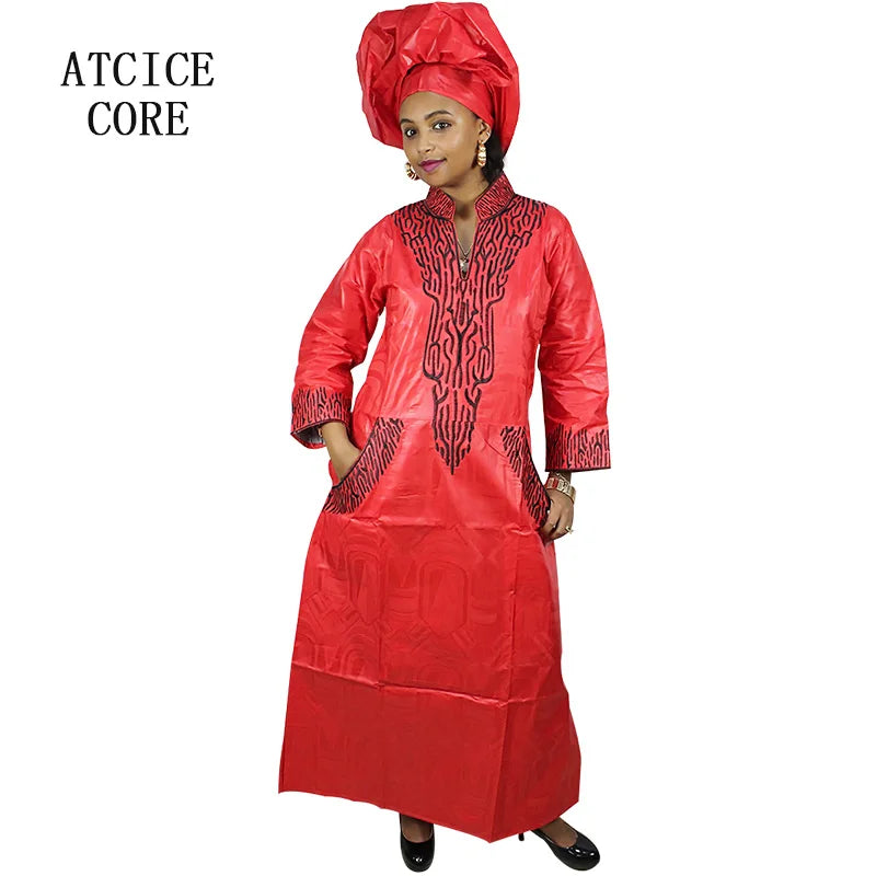 African Attire For Women Abaya Embroidery Plus Size Elegant Party Church Dress
