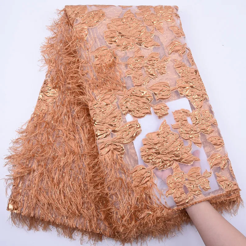 African Jacquard Lace Fabric French Net Embroidery Lace 2025 High Quality Nigeria Brocade Fabric For Women Wedding Dresses