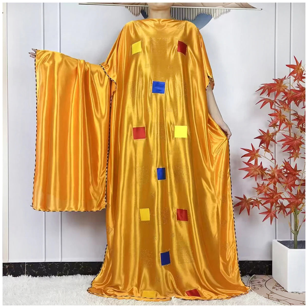African Abaya For Women Kaftan islamic Clothing With Scarf African Women Dress Inlaid Mubarak Dubai Femme Luxury Muslim Dress