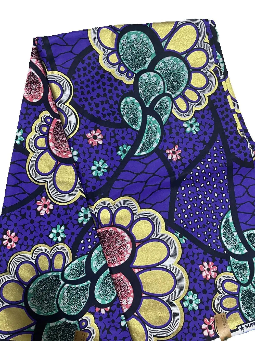 6YARDS African Golden Wax Fabric Real Batik Ankara 100Cotton Material Shine Super Good Quality Wax Kente Pagne Tissu For Uniform