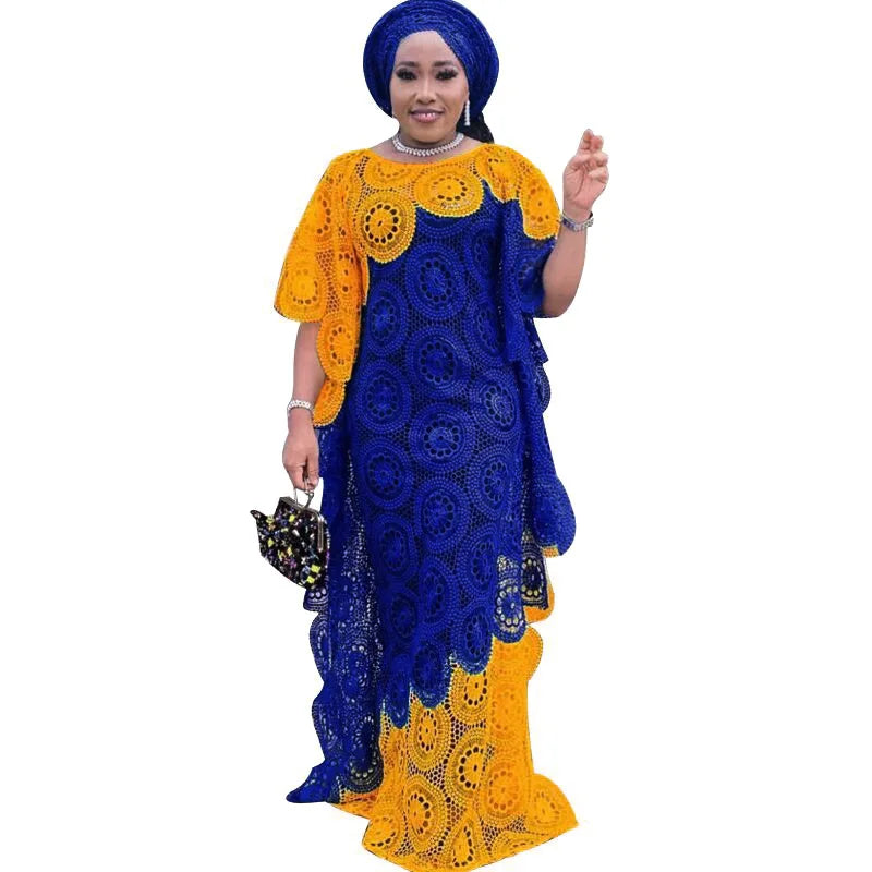 African Party Dresses for Women Elegant Lace Africa Clothing New Muslim Fashion Abayas Dashiki Robe Kaftan Long Maxi Dress 2023