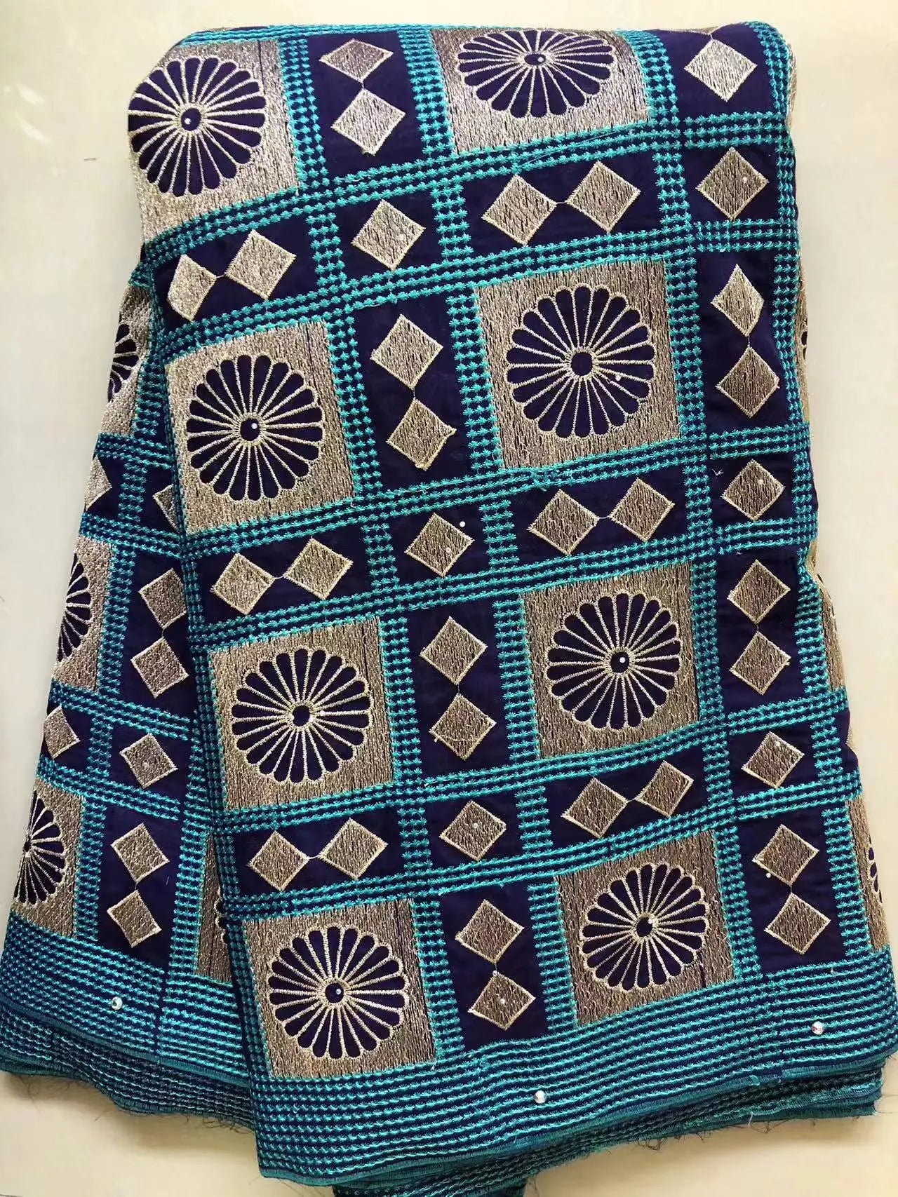 Latest African Cotton Dry Lace Fabric With Stones 2024 High Quality Swiss Voile Lace For African Sewing Wedding Party Dresses