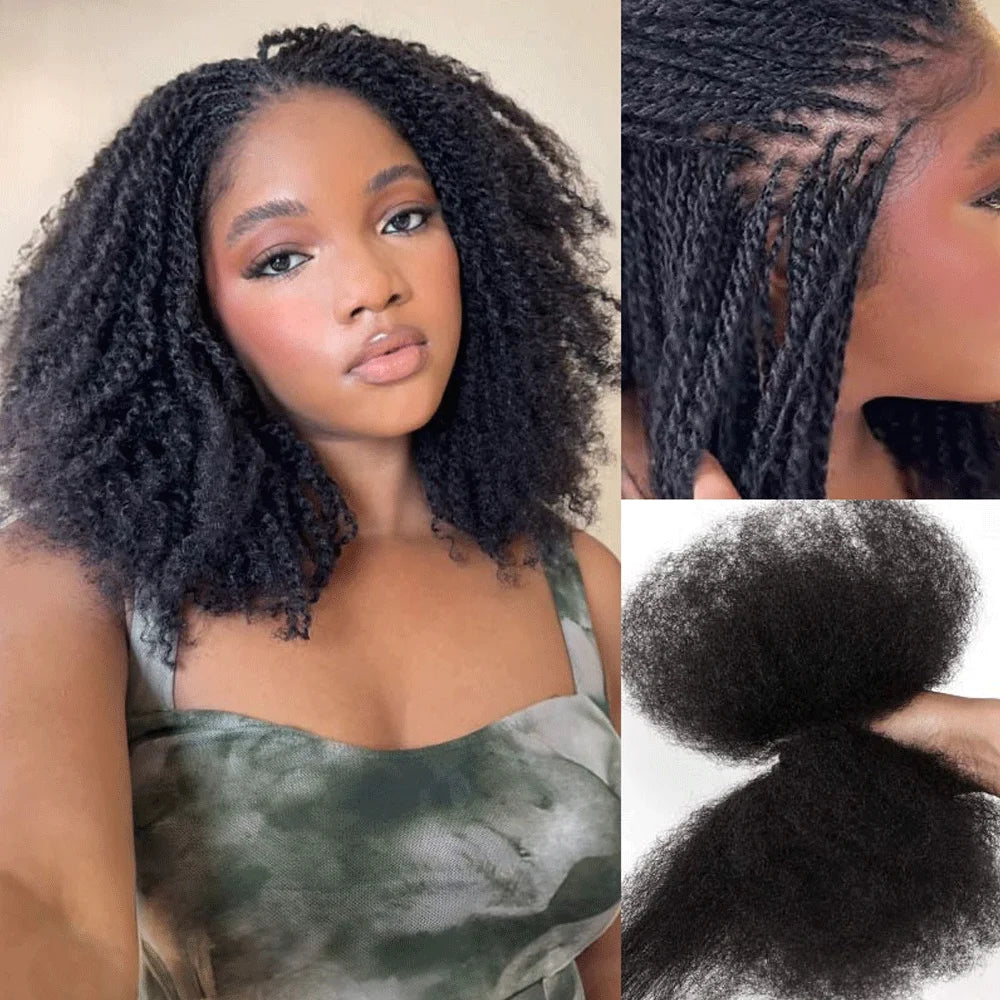 Top Peruvian Kinky Curly Mini Twist  US Stock Afro Kinky Bulk Human Hair for Braiding 100% Remy Hair Bundles No Shedding