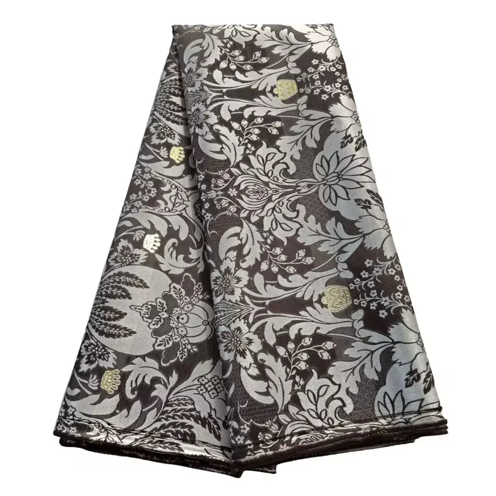 African Thick Damask Lace Fabric 2.5Yard Or 5Yards 2025 Jacquard Brocade Fabrics DIY Sew For Nigeria Women Headtie Aso obi Dress