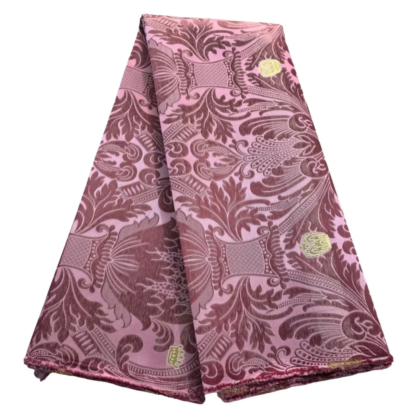 African Thick Damask Lace Fabric 2.5Yard Or 5Yards 2025 Jacquard Brocade Fabrics DIY Sew For Nigeria Women Headtie Aso obi Dress