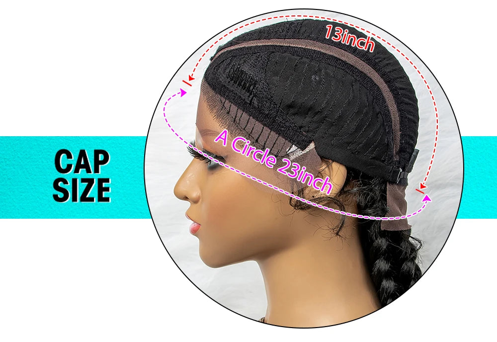 26 Inches Synthetic Lace Front Wigs Braided Wigs Lace Front Dutch Twins Cornrows Braids Wig With Baby Hair for Black Women