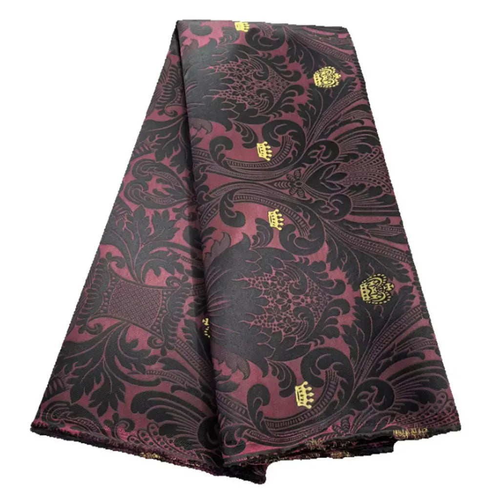African Thick Damask Lace Fabric 2.5Yard Or 5Yards 2025 Jacquard Brocade Fabrics DIY Sew For Nigeria Women Headtie Aso obi Dress