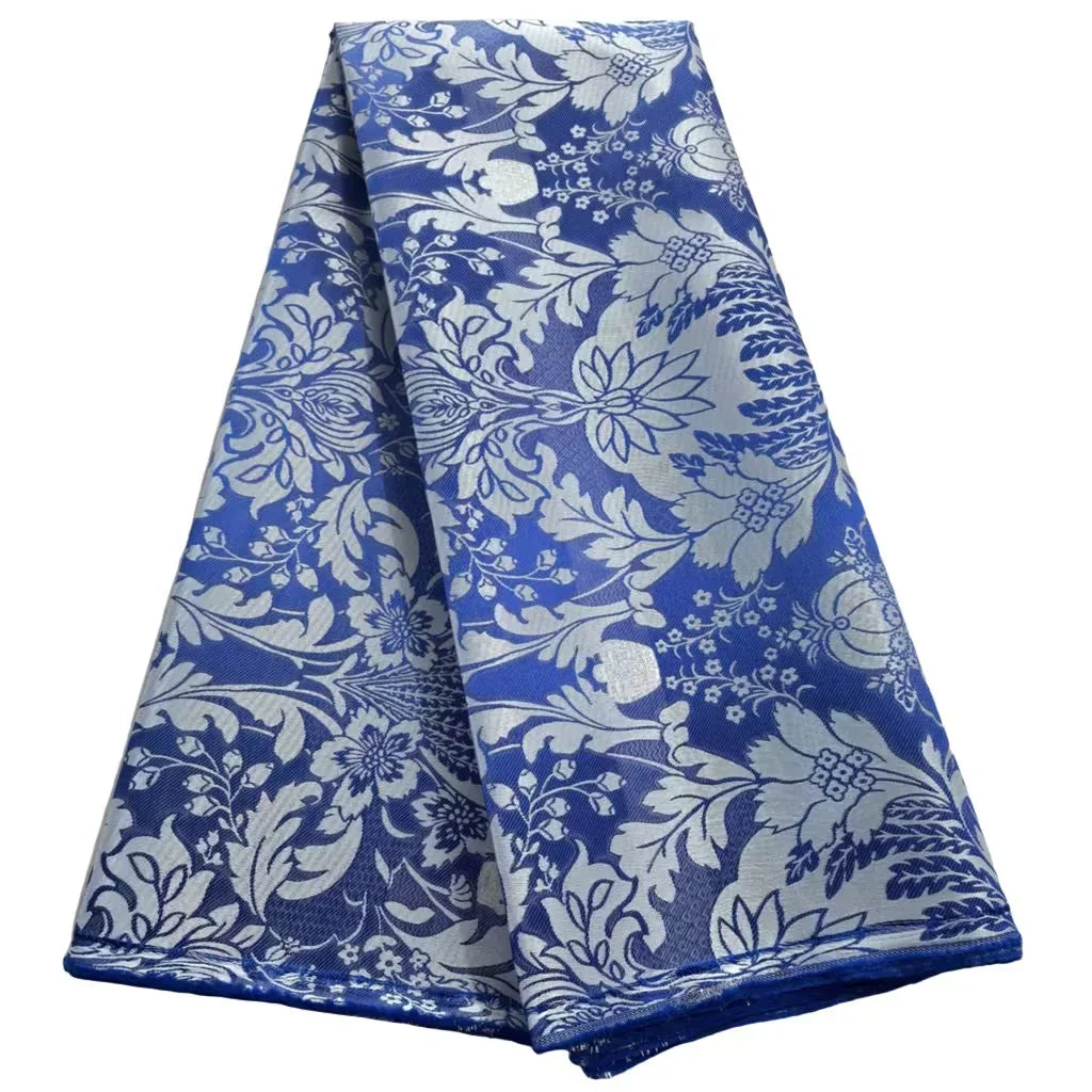 African Thick Damask Lace Fabric 2.5Yard Or 5Yards 2025 Jacquard Brocade Fabrics DIY Sew For Nigeria Women Headtie Aso obi Dress