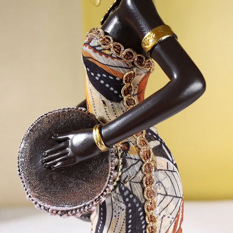 Vilead Resin African Women Statue Modern Art Figure Living Room Office Interior Decoration Accessories New Year Gifts