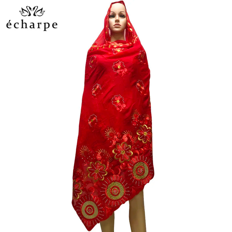 African women hijab scarf,Hollow cotton embroidered scarf,Shawl Comfortable Soft, 210 * 110 cm EC188