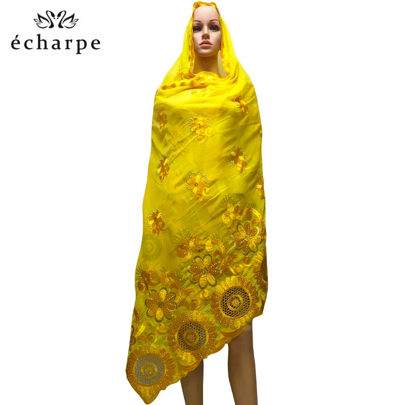 African women hijab scarf,Hollow cotton embroidered scarf,Shawl Comfortable Soft, 210 * 110 cm EC188