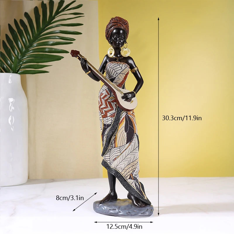 Vilead Resin African Women Statue Modern Art Figure Living Room Office Interior Decoration Accessories New Year Gifts