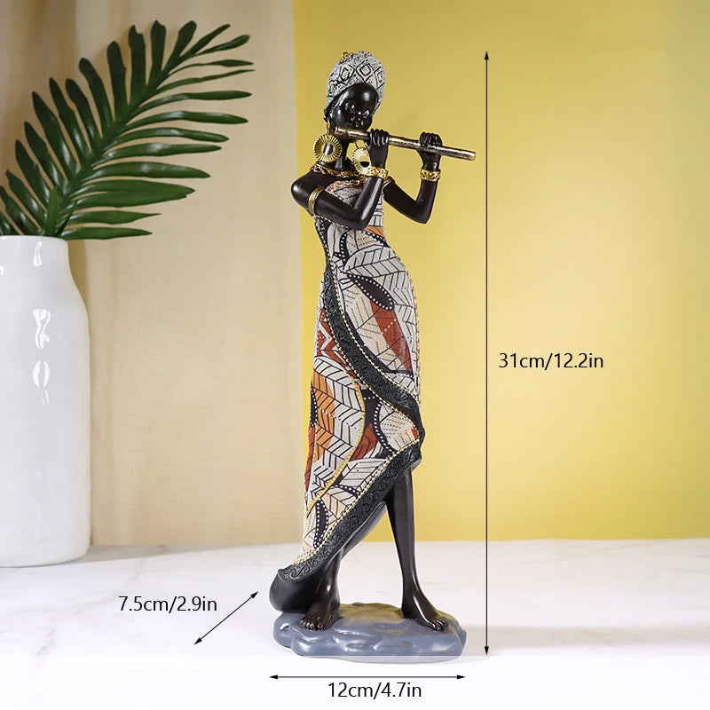 Vilead Resin African Women Statue Modern Art Figure Living Room Office Interior Decoration Accessories New Year Gifts