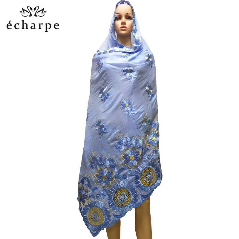 African women hijab scarf,Hollow cotton embroidered scarf,Shawl Comfortable Soft, 210 * 110 cm EC188