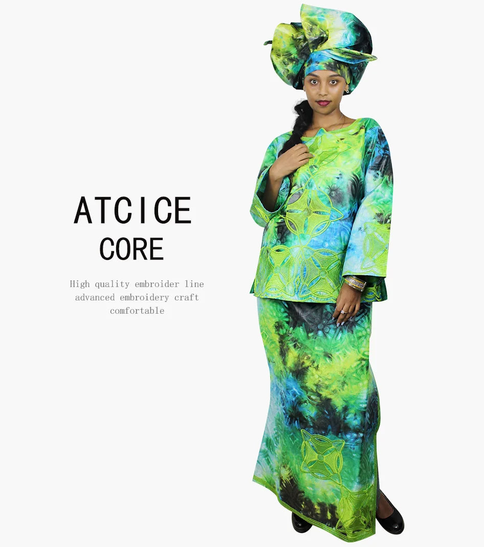 African Dresses For Women New Fashion Dashiki African Bazin Riche Embroidery Design Clothing