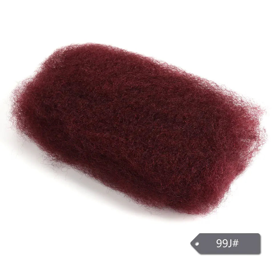 QVR Afro Kinky Bulk Human Hair Extensions Natural Black/Brown/Grey - Lightweight for Braiding, Styling & Everyday Wear