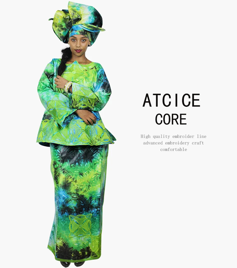 African Dresses For Women New Fashion Dashiki African Bazin Riche Embroidery Design Clothing
