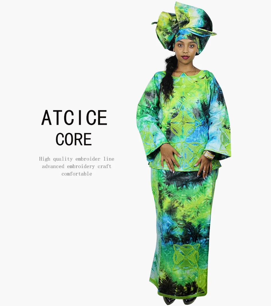 African Dresses For Women New Fashion Dashiki African Bazin Riche Embroidery Design Clothing