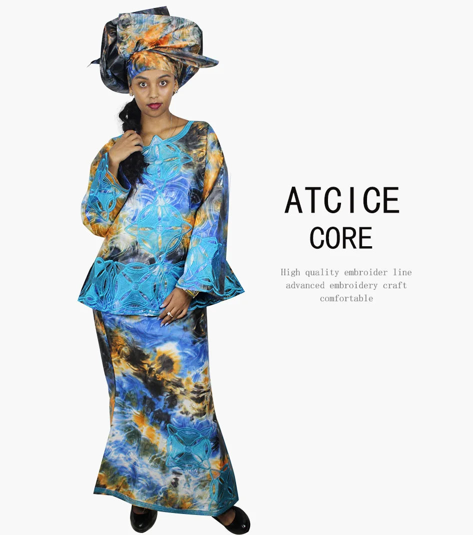 African Dresses For Women New Fashion Dashiki African Bazin Riche Embroidery Design Clothing