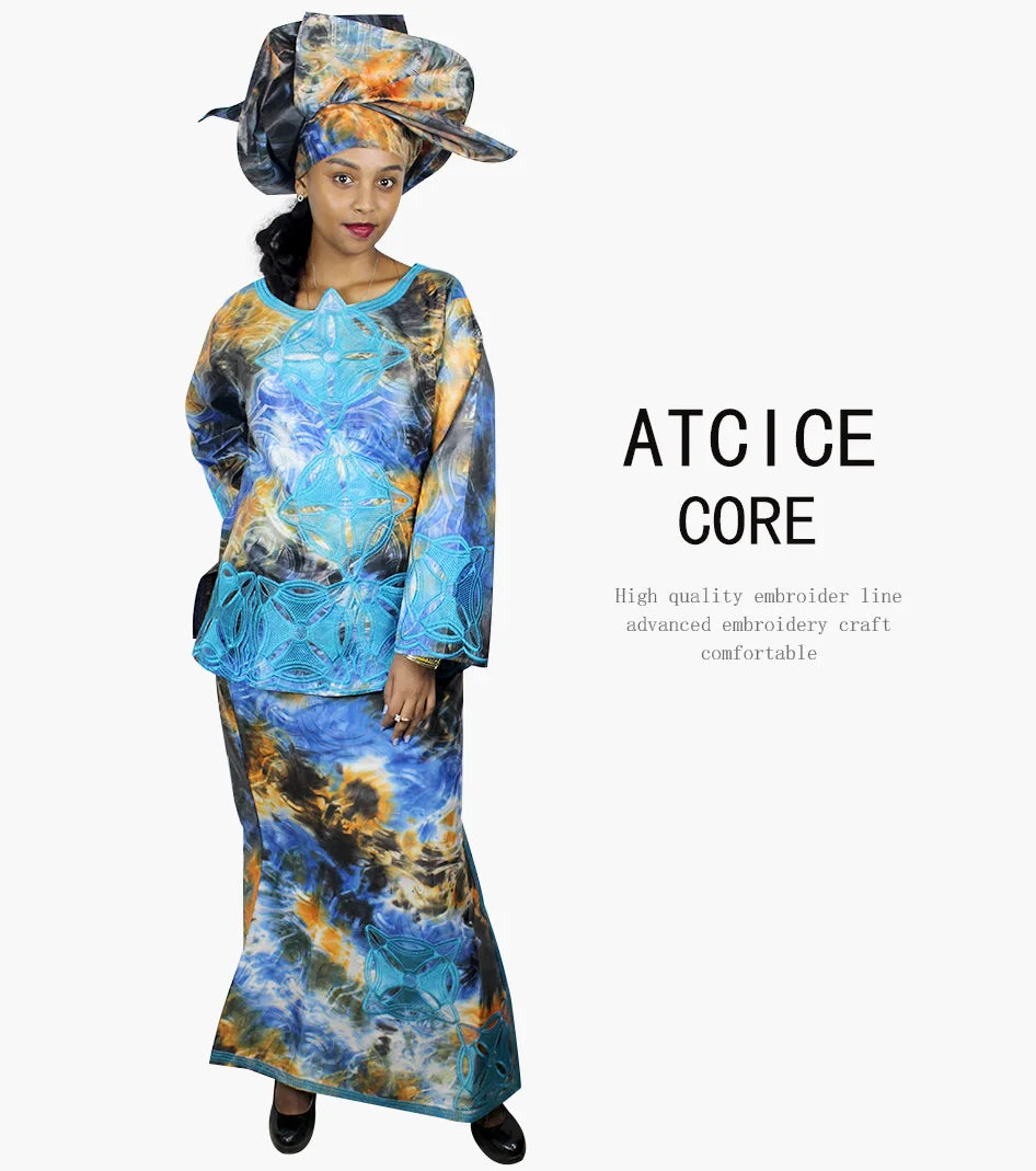 African Dresses For Women New Fashion Dashiki African Bazin Riche Embroidery Design Clothing