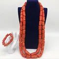 Dudo Artificial Coral Beads Jewelry Set African Nigeria Wedding Jewelry Bracelet Earrings Set 2023 Long Design