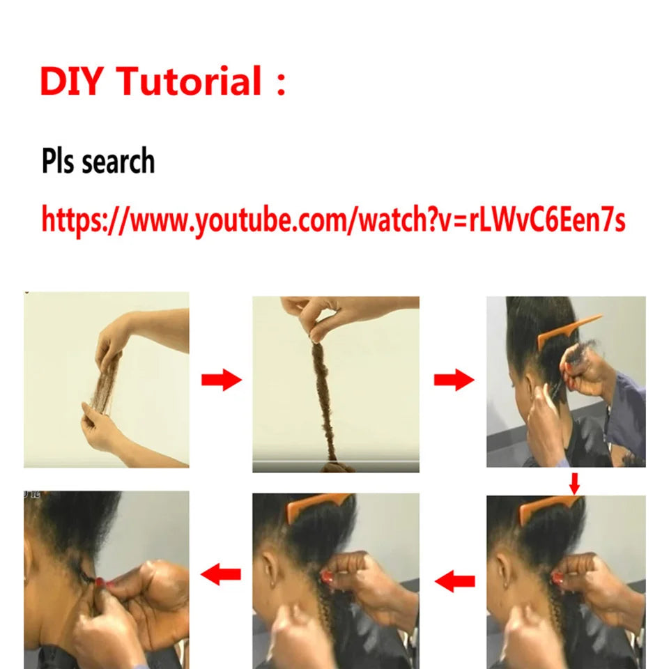 QVR Afro Kinky Bulk Human Hair Extensions Natural Black/Brown/Grey - Lightweight for Braiding, Styling & Everyday Wear