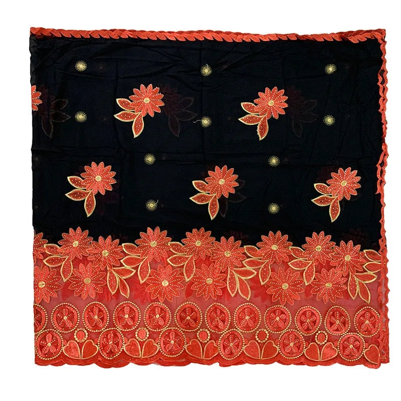 New African Women Scarfs muslim embroidery soft cotton big scarf for shawls wraps pashmina BM937