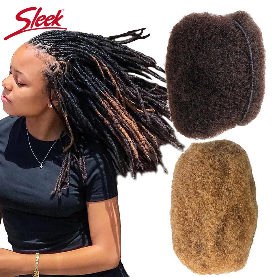 QVR Afro Kinky Bulk Human Hair Extensions Natural Black/Brown/Grey - Lightweight for Braiding, Styling & Everyday Wear