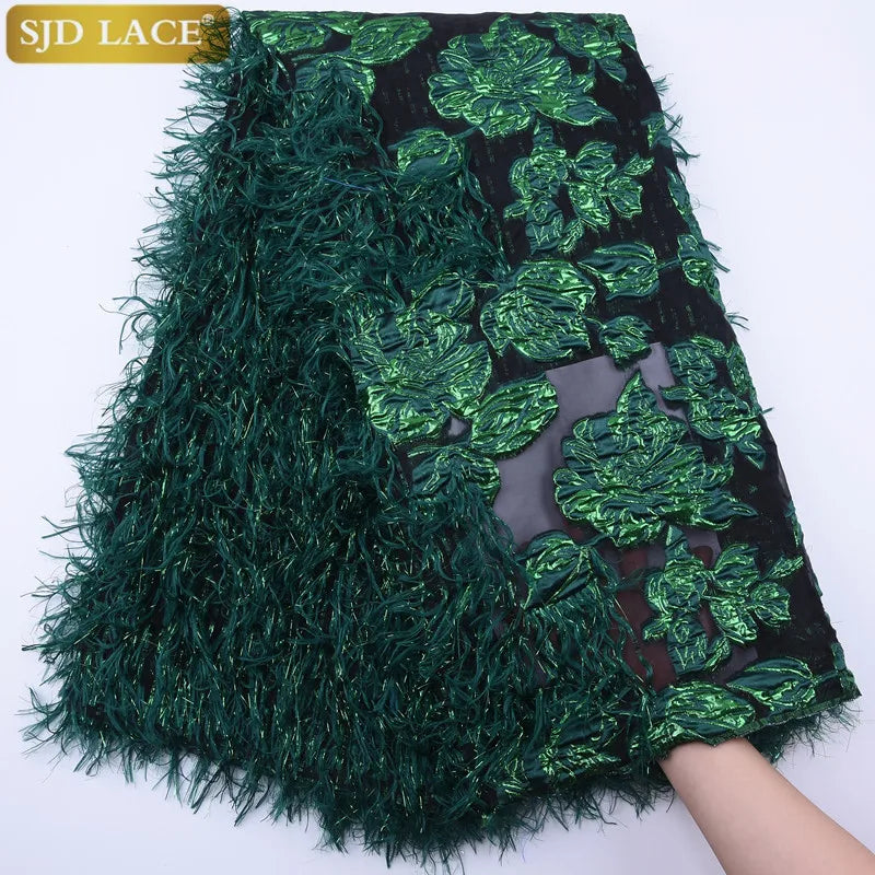 African Jacquard Lace Fabric French Net Embroidery Lace 2025 High Quality Nigeria Brocade Fabric For Women Wedding Dresses