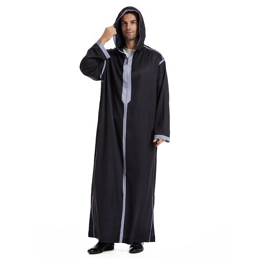 New Islamic Muslim Men Clothing Loose Jubba Thobe Abaya Front Zipper Musulmane Homme Caftan Maxi Robes Pakistan Arabia Dress