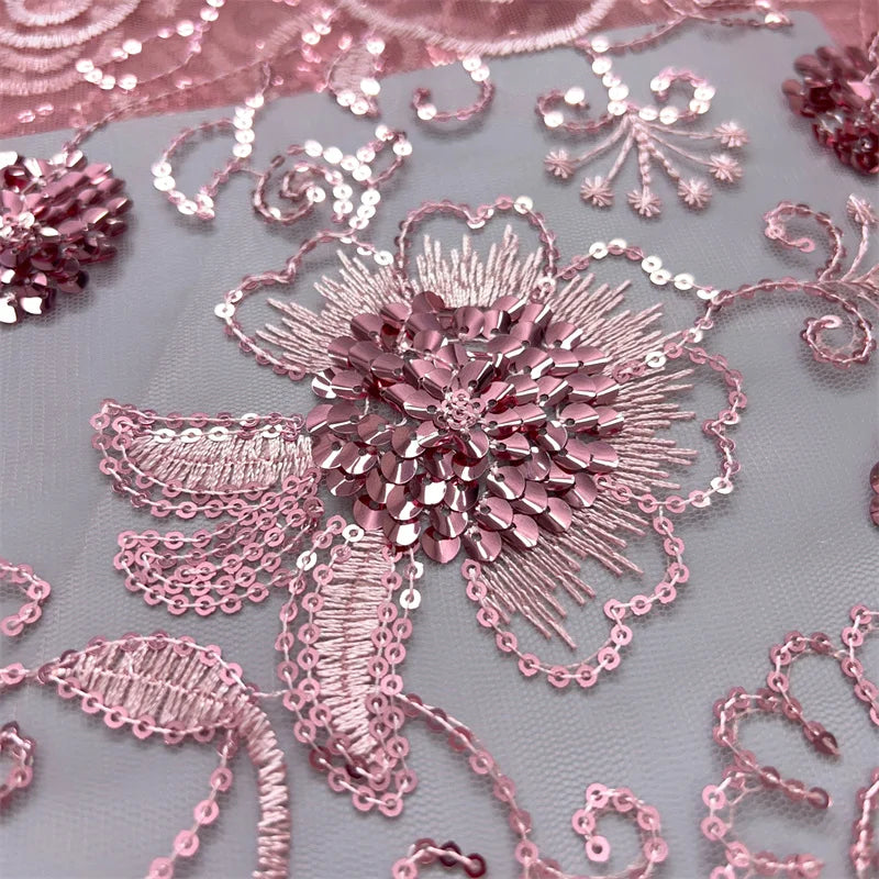 For Sewing Luxury Midi Party Dresses French Tulle Mesh Lace Newest Design African Nigerian Embroidered Lace Fabric,2.5yards 3846