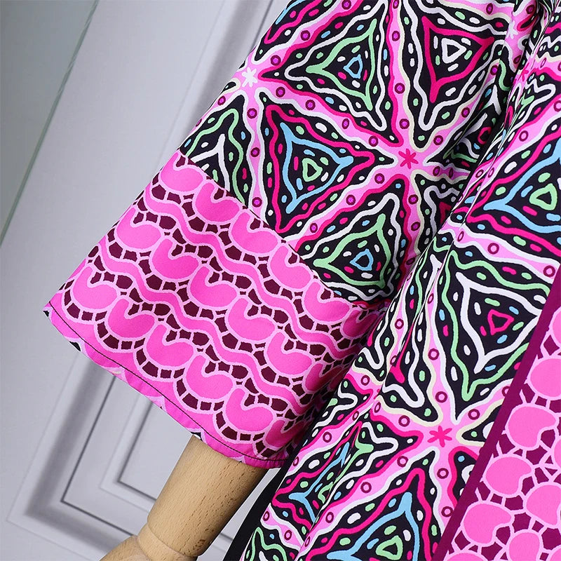 Women Floral Printed Maxi Dress 2025 VONDA Autumn Long Sleeve Loose Long Robe Bohemian Vestidos Oversize V-neck Sundress Baggy