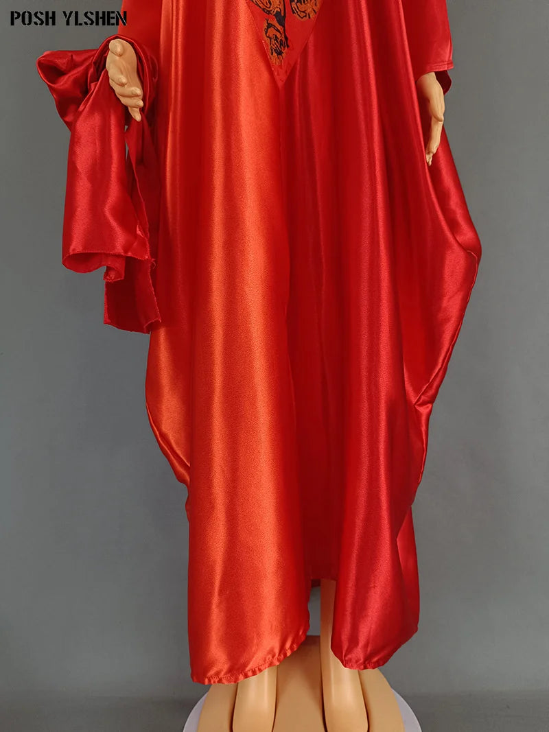 Plus Size African Long Dresses for Women 2025 Traditional Nigeria Print Patchwork Caftan Dress Abaya Musulman Robe Femme Clothes